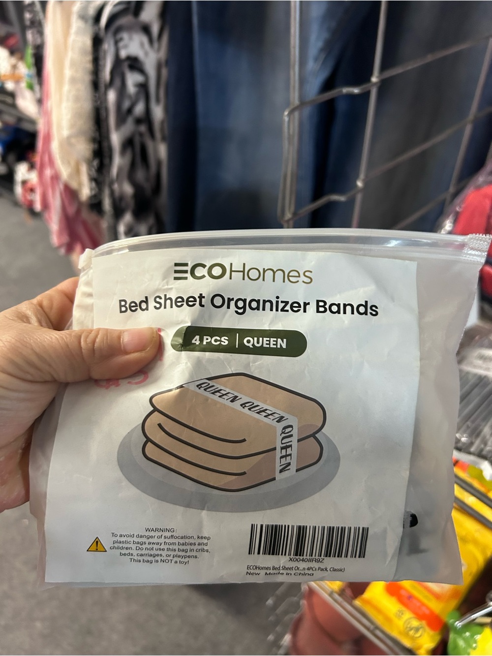 ECOHomes Bed Sheet Organizer Bands - White & Olive Packaging. You get 2 sets of